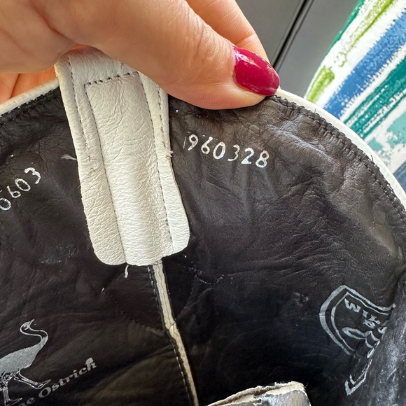 wild west boots leather 10 1/2 genuine ostrich new white cowboy - Picture 12 of 14